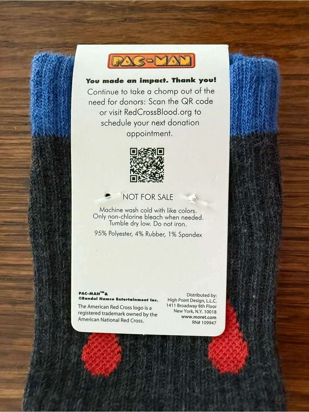 Pac-Man x American Red Cross Promo Socks – Limited Edition, OSFM